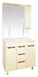 Misty Зеркальный шкаф Кристи 90 R бежевый, эмаль – фотография-3