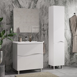 Volna Шкаф пенал Volna 40 белый – фотография-4