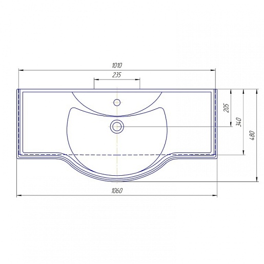 СанТа Тумба с раковиной Монарх 105 на цоколе – картинка-3