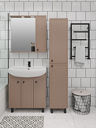 Runo Зеркальный шкаф Римини 75 R бежевый – фотография-4