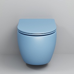 Grossman Унитаз подвесной Color GR-4411BSMS голубой матовый – фотография-4