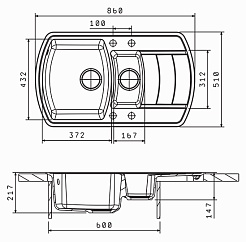 Florentina Мойка гранитная Нире 860 К жасмин – фотография-3