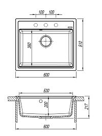 Florentina  Мойка гранитная Липси 600 шампань – фотография-2