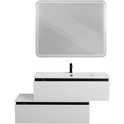 Cezares Тумба с раковиной Slider 100 с 2 ящиками белая – фотография-12