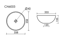 Ceramicanova Мебельная раковина Element 35 CN6003 белая – фотография-6