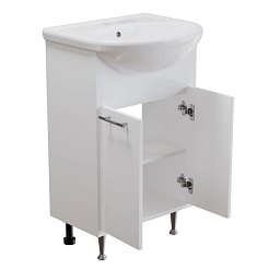 Mixline Тумба с раковиной Алан 55 белая 2 створки – фотография-2