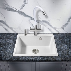 Milacio Смеситель для кухни Ultra MCU.560.SSW нержавеющая сталь/белый – фотография-5