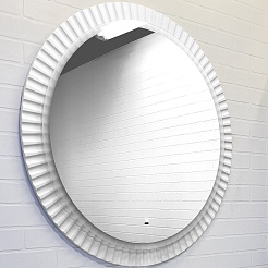 Comforty Зеркало Мадрид 70 с бесконтактным выключателем белое матовое – фотография-1