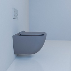 Esbano Унитаз Garcia подвесной безободковый серый матовый – фотография-3