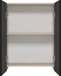 Misty Шкаф подвесной Поло 60 антрацит/дуб галифакс белый – фотография-3