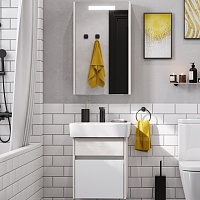 Акватон Мебель для ванной Верди Pro 50 подвесная белая/ясень фабрик