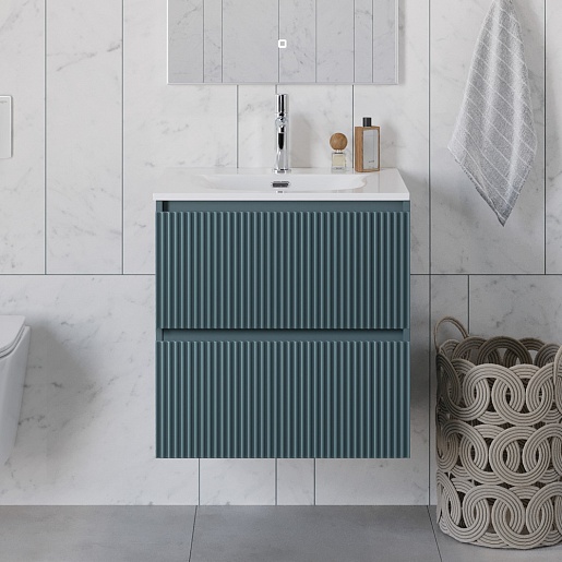 BelBagno Тумба с раковиной Uno 60 подвесная Голубой матовый с раковиной BB-8099-60 – картинка-15