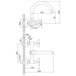 Rossinka Смеситель RS39-83 для ванны с душем – фотография-2