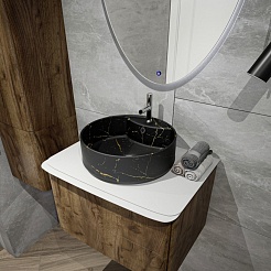 Teymi Накладная мебельная раковина Lina S D40 чёрный мрамор T50194 – фотография-7