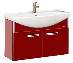 Misty Тумба с раковиной Джулия 85 подвесная бордо – фотография-1