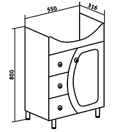 Runo Мебель для ванной Линда 60 – фотография-7