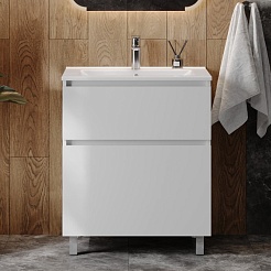 Teymi Тумба с раковиной Laina 70 белая матовая – фотография-3