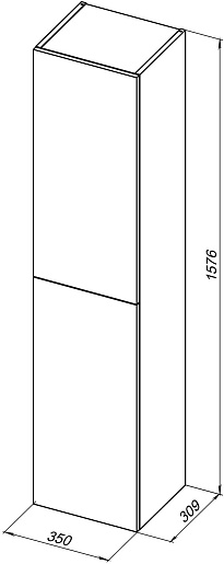 Aquanet Шкаф пенал Алвита New 35 подвесной дуб веллингтон табак – фотография-8