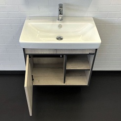 Comforty Тумба с раковиной Вена 70 подвесная дуб дымчатый – фотография-5