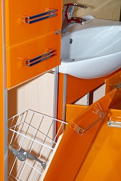 Misty Пенал для ванной Джулия 36 R с б/к оранжевый – фотография-5