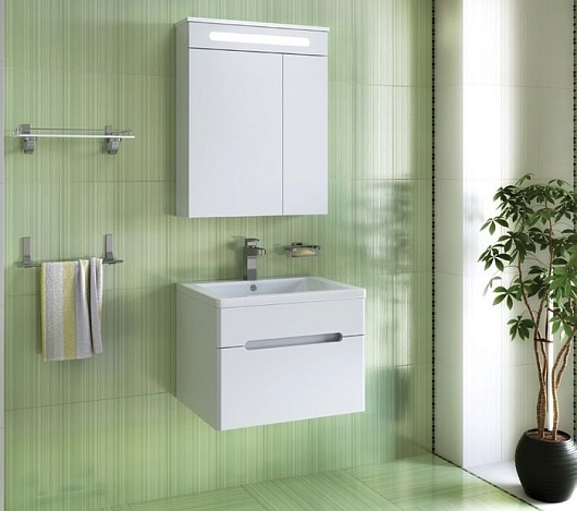 Runo Тумба с раковиной Парма 60 подвесная – картинка-3