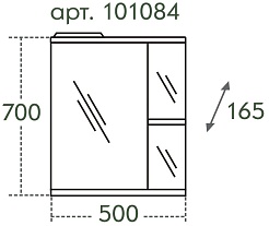 СанТа Зеркальный шкаф Ника 50 фацет L – фотография-3