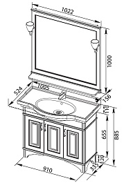 Aquanet Мебель для ванной Валенса 100 черный краколет/золото (180454) – фотография-4