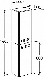 Roca Шкаф-пенал для ванной Gap 34 тиковое дерево R – фотография-2
