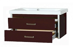 Misty Тумба с раковиной Джулия QVATRO 105 подвесная бордовая – фотография-5