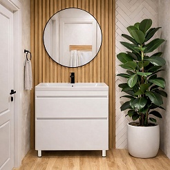 Vivon Тумба с раковиной Atwood 90 напольная белая матовая – фотография-16