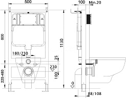 Aquatek Унитаз подвесной Ника AQ2009-00 в комплекте с инсталляцией Standard INS-0000012 – фотография-3