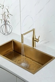 Frap Смеситель для кухни G4098-23 золотой сатин – фотография-2