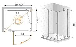 Cezares Душевой уголок ELENA-W-AH-1-90/80-C-Cr – фотография-2