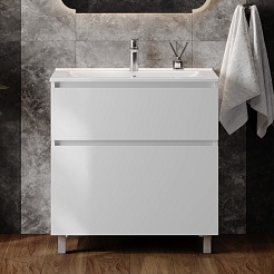 Teymi Тумба с раковиной Laina 80 белая матовая – фотография-3