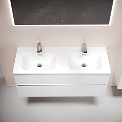 Sancos Тумба с раковиной Urban 120-2 белый глянец раковина Element 121-2 CN7004 – фотография-5