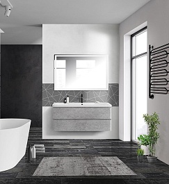 BelBagno Тумба с раковиной Albano 120 подвесная Cemento Verona Grigio – фотография-8