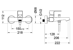 Aquatek Смеситель для ванны с душем Оберон AQ1240CR хром – фотография-2