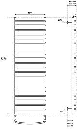 Point Полотенцесушитель электрический П18 500x1200 PN05152SE хром – фотография-4