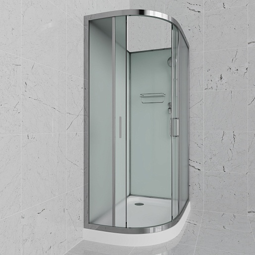 Frank Душевая кабина F418R M Brilliant без крыши профиль хром стекло матовое – фотография-2