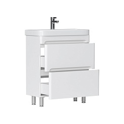 Equil Тумба с раковиной Nice 70 2 ящика напольная белая – фотография-2