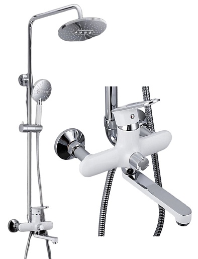 Frap Душевая стойка H49 F2449 хром/белая – фото-1