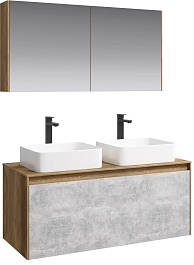 Aqwella Комплект мебели Mobi 120 дуб балтийский/бетон светлый – фотография-1