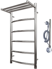 Point Полотенцесушитель электрический П5 400x800 PN04148PE с полкой хром – фотография-1