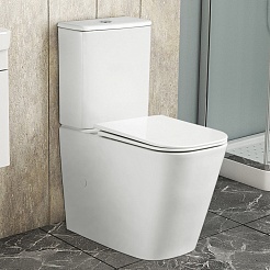 Azario Унитаз-компакт Esconda AZ-1255A безободковый с бачком с сиденьем микролифт белый – фотография-2