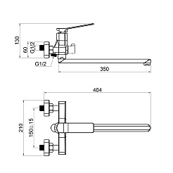 Tokito Смеситель для ванны YOKOHAMA хром TOK-YOK-1015 – фотография-5