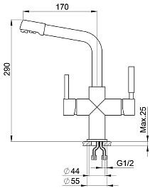 Dr. Gans Смеситель для кухни DG-05 серый – фотография-2