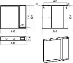 Brevita Зеркальный шкаф Balaton 90 R белый – фотография-6