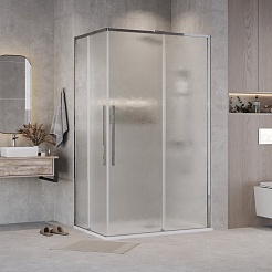 Grossman  Душевой уголок Galaxy 110x70x195 профиль хром стекло шиншилла – фотография-3
