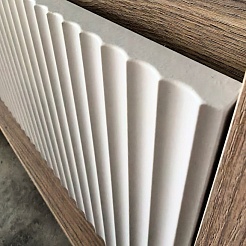 Teymi Тумба с раковиной Vitra 70 Волна подвесная дуб/белый – фотография-7