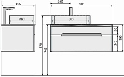 Jorno Тумба под раковину Shine 90 подвесная белая Shi.01.90/P/W – фотография-4